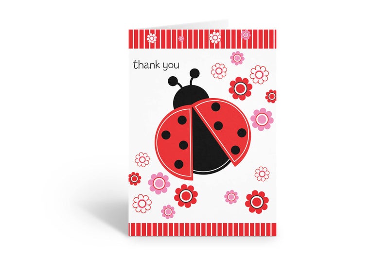 Stonehouse Collection Ladybug Thank You Cards - Insect Thank You Note Card - 10 Boxed Cards & Envelopes (Ladybug) - Image 1